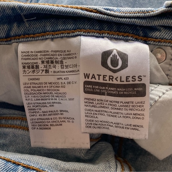 Levis Premium Wedgie Icon Straight Jeans Woman 31 Light Wash High Rise FLAW - Picture 11 of 16